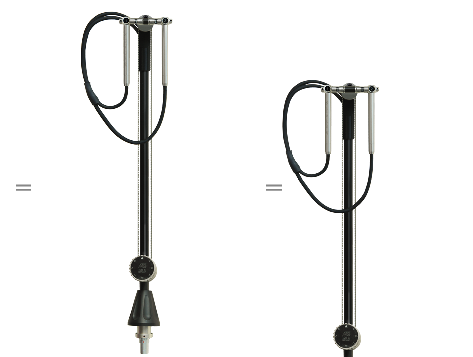 SIS 93 0.25", drehbar, Messmikrofonverstärkerpaar 1/4" MV 302, Messmikrofonkapselpaar 1/4" MK 390, 2 Winkeladapter WA 30 S 1/4", Spacer 1/4", 6 und 12 mm, Ausgang 10-pol. LEMO zum Anschluss an Haltegriff oder Fernsteuerung, Koffer aus Aluminium nickel matt